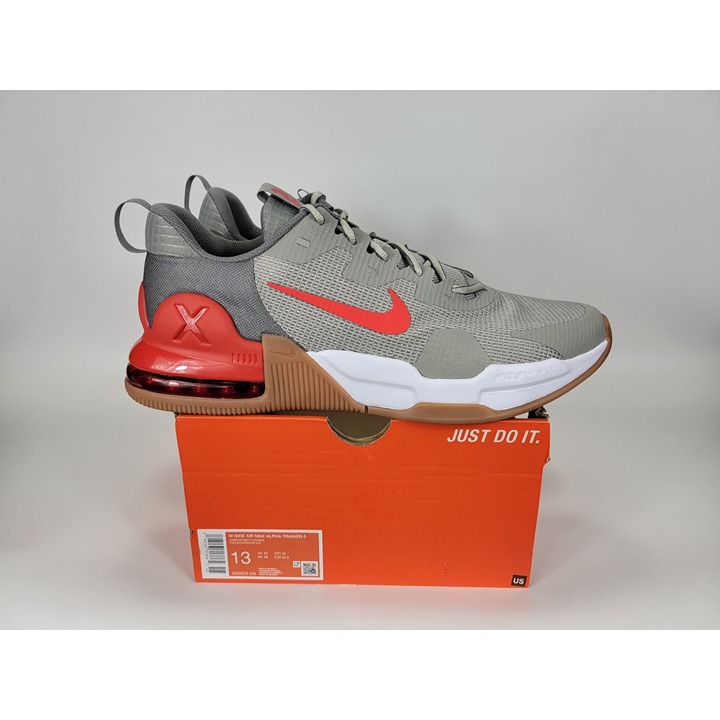 Nike Air Max Alpha Trainer 5 Shoes Sneakers Mens Size 13 Gray Red DM0829-006