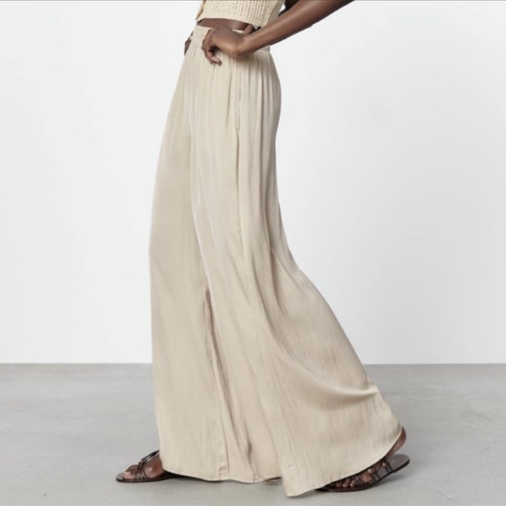 Zara Palazzi wide leg soft airy pants L