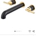 SITGES Polished Gold and Black Solid Brass Wall Mount Bathtub Faucet,10 High Fl