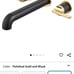 SITGES Polished Gold and Black Solid Brass Wall Mount Bathtub Faucet,10 High Fl