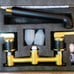 SITGES Polished Gold and Black Solid Brass Wall Mount Bathtub Faucet,10 High Fl