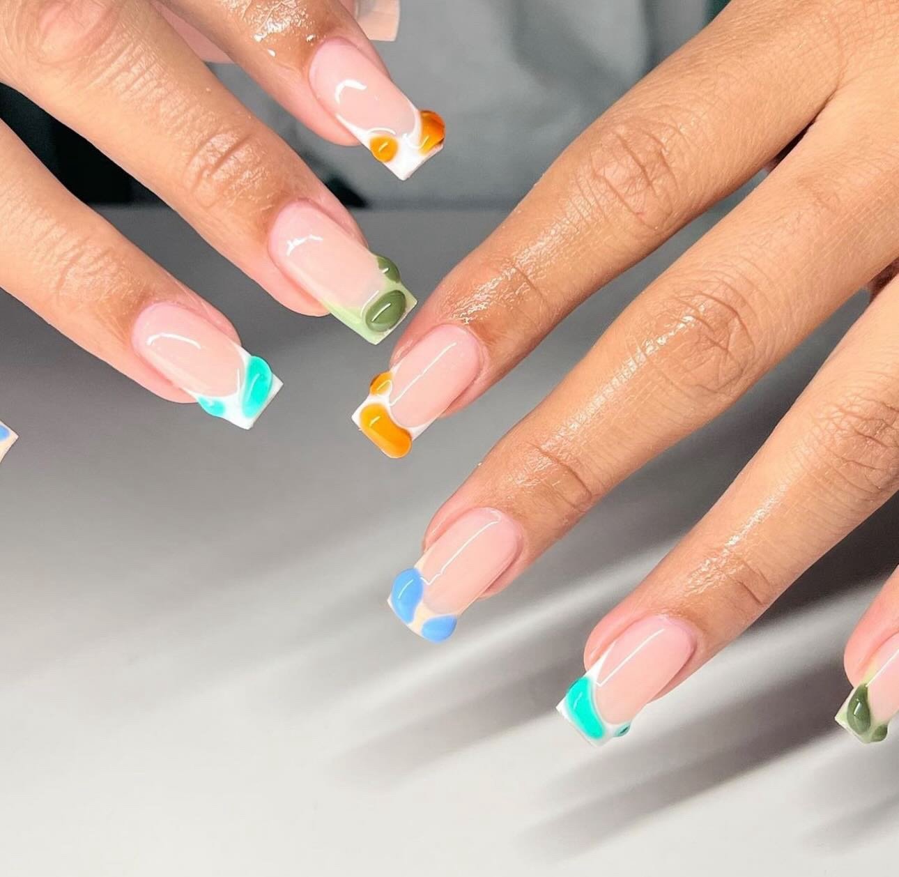French Tip Gel Press On Nail Set