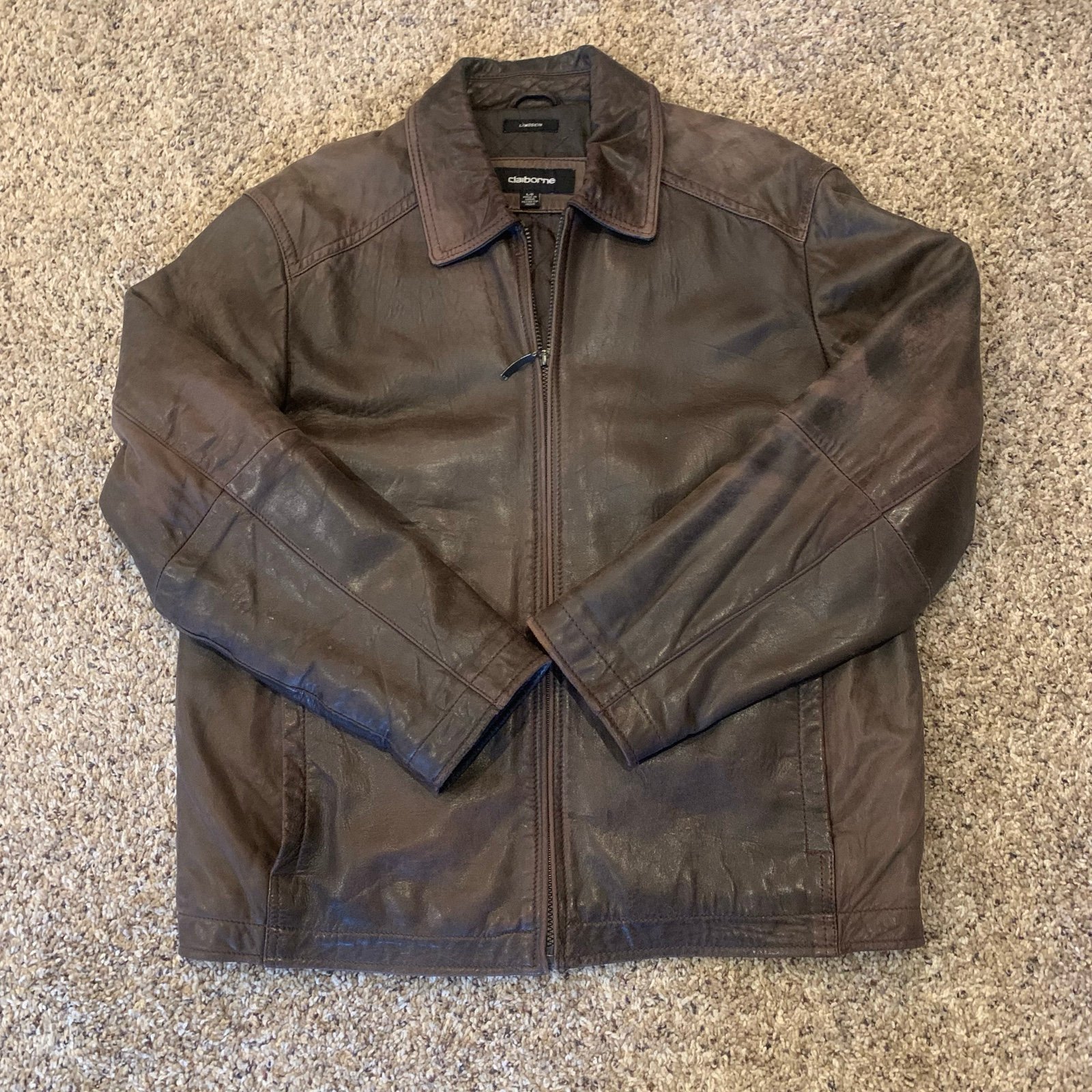 Claiborne leather jacket clearance