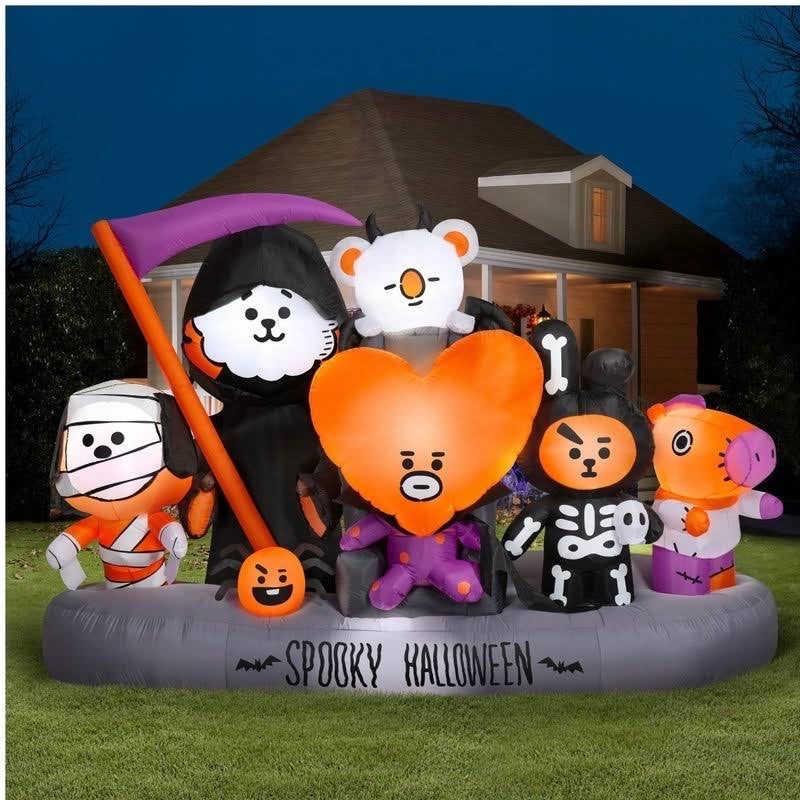 8.5ft wide Line Friends BT21 Scene for Halloween by Airblown Inflatable BTS