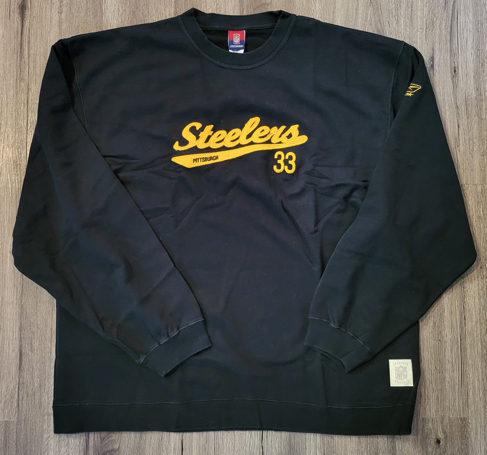 Vintage Reebok Gridiron Classic NFL Pittsburgh Steelers Crewneck Men's Size XXL