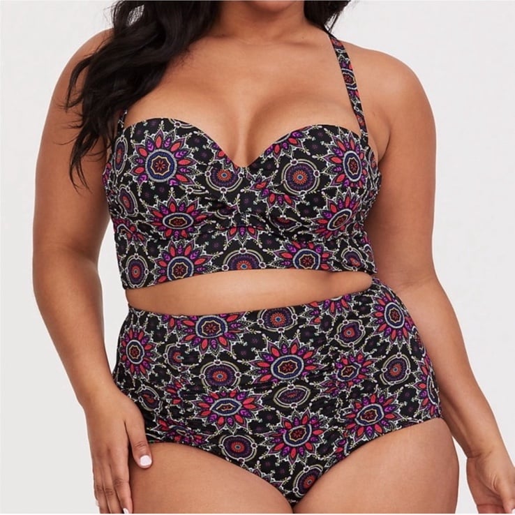 Torrid Bikini Swimsuit Floral Medallion Print 1 1X 2 2X