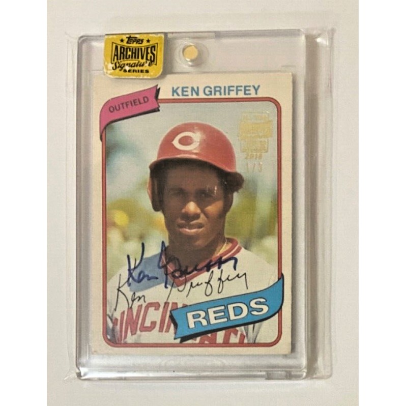 KEN GRIFFEY 2016 Topps Archives Signature Series 1/3 Auto 1980 O Pee Chee Reds