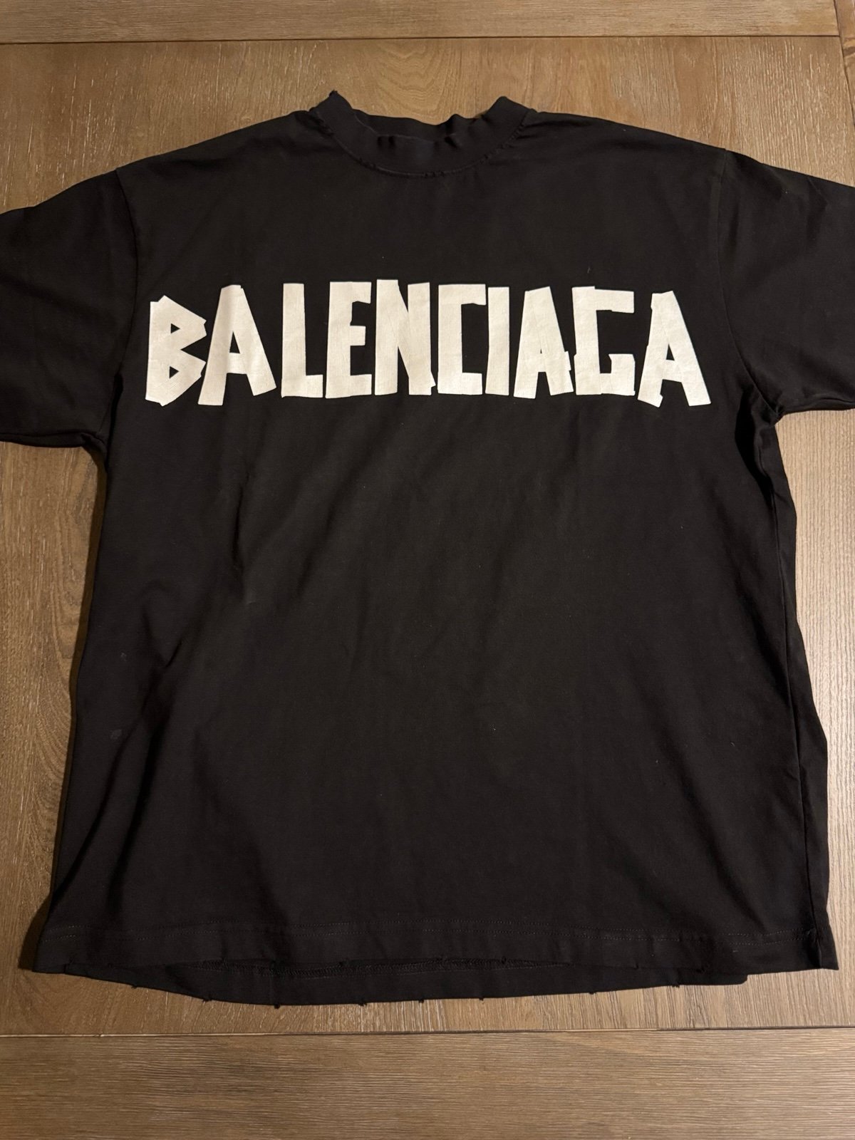 Balenciaga New Tape Type T-Shirt Medium Fit in black vintage jersey