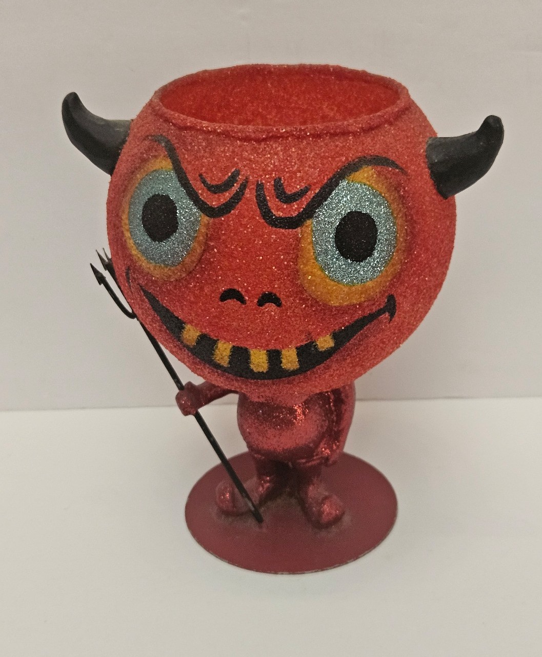 Vintage Halloween Dept 56 Red Devil Tealight Candle Holder