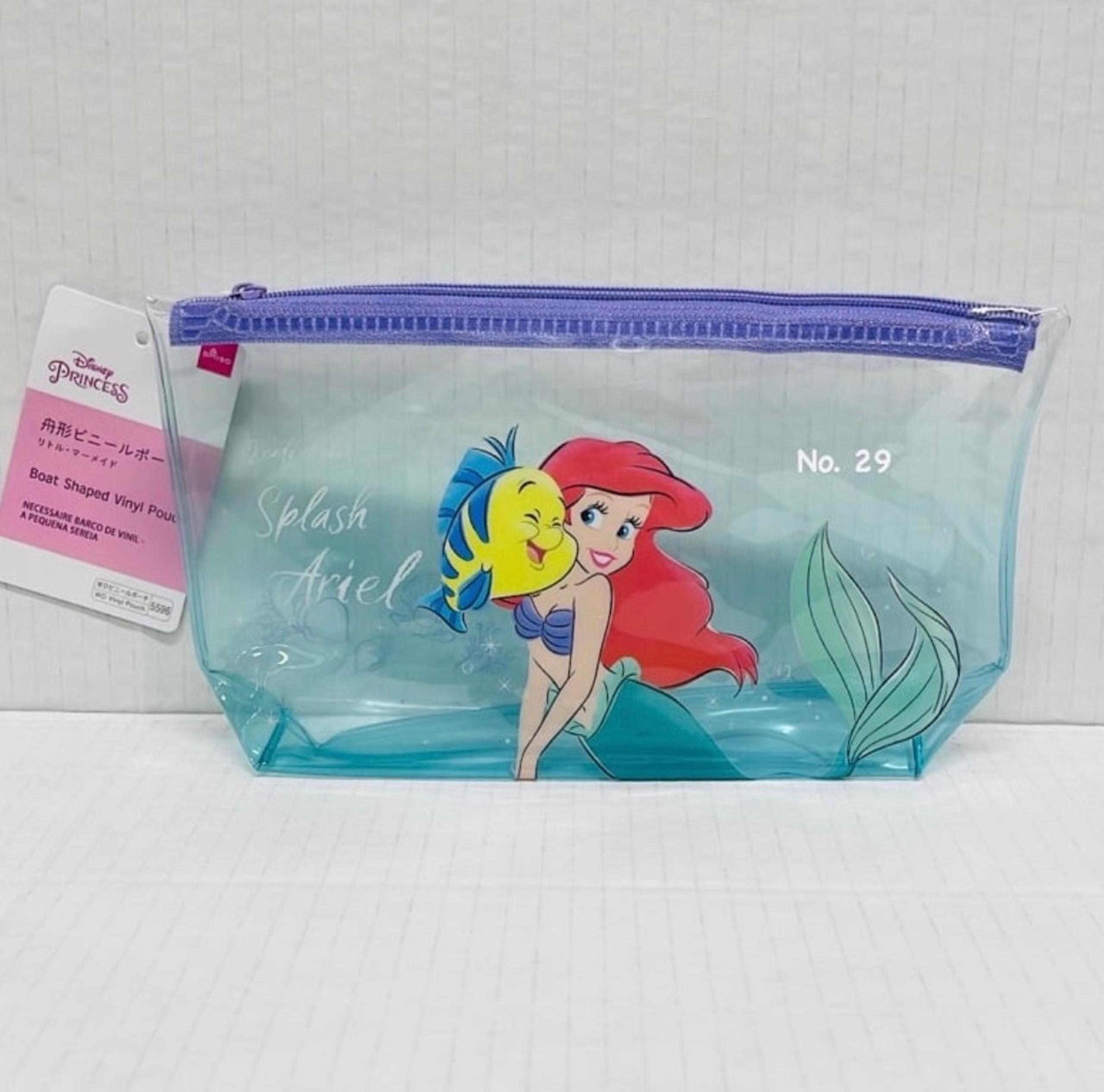 Disney The Litte Mermaid Ariel & Flounder Transparent boat zipper pouch