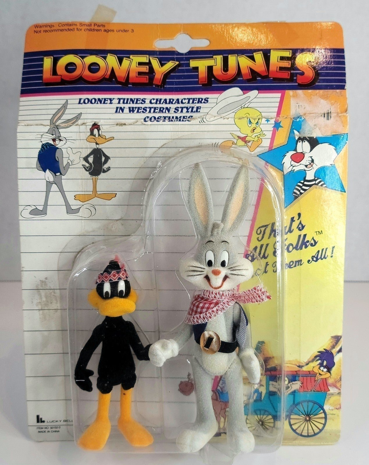 Vintage 1989 Libery Bell Looney Tunes Bugs Bunny Daffy Duck Western Costume NIB