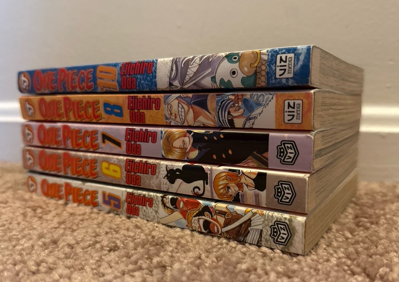 One piece manga 5-8,10 Gold Foil FIRST PRINT RARE