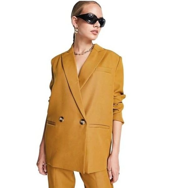 4th & Reckless Tailored Blazer In Mustard Gold Size M Oversized Jacket Womens