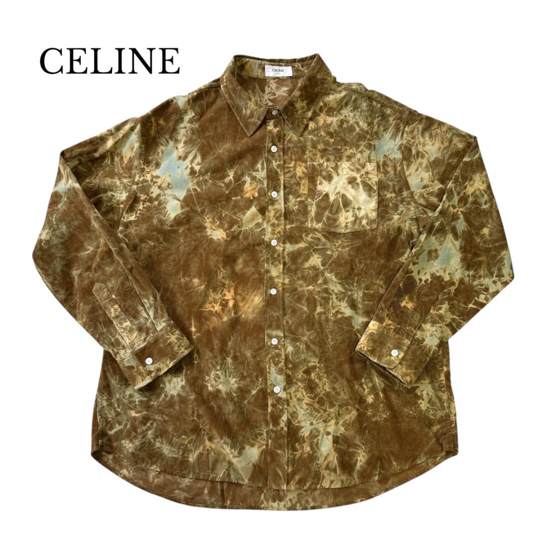 CELINE Long Sleeve Shirt Corduroy Tie-Dye Oversized 22SS