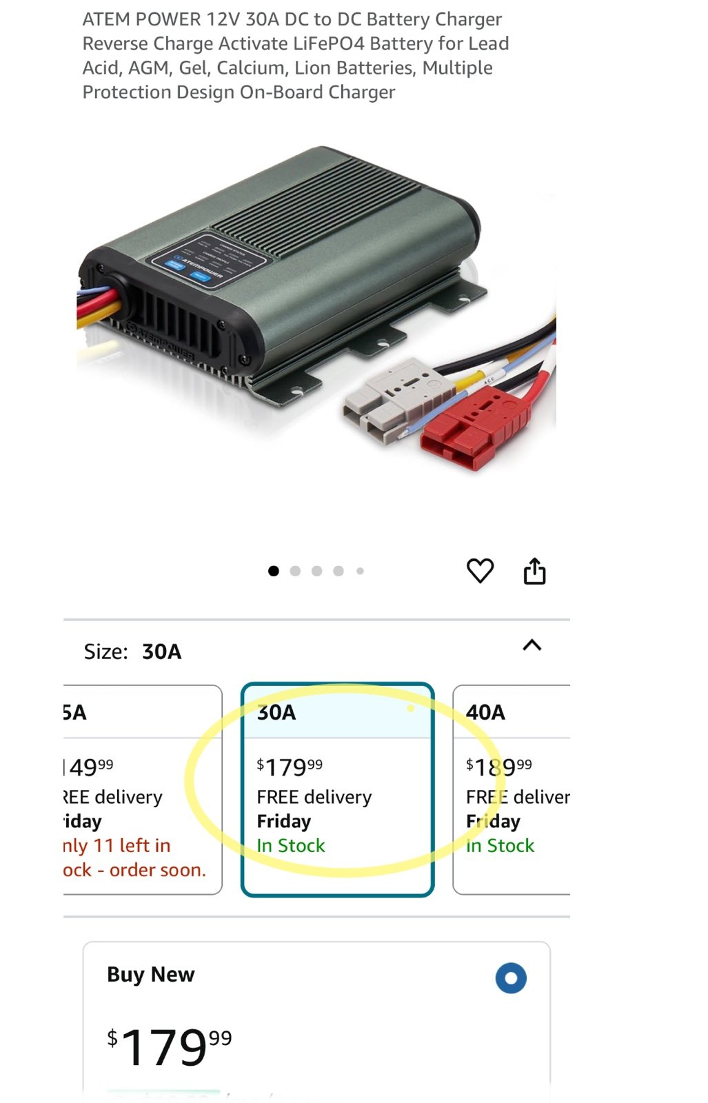 12V 30A DC to DC Battery Charger Reverse Charge Activate LiFePO4 Battery