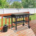 35 Inch Gas Griddle Cooking Station 4 Burner Flat Top Gas Grill Propane Fuelled