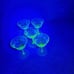 Uranium Set Of 5 1930’sGlass Wine Glasses Etched Vaseline Glass