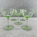 Uranium Set Of 5 1930’sGlass Wine Glasses Etched Vaseline Glass