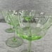 Uranium Set Of 5 1930’sGlass Wine Glasses Etched Vaseline Glass