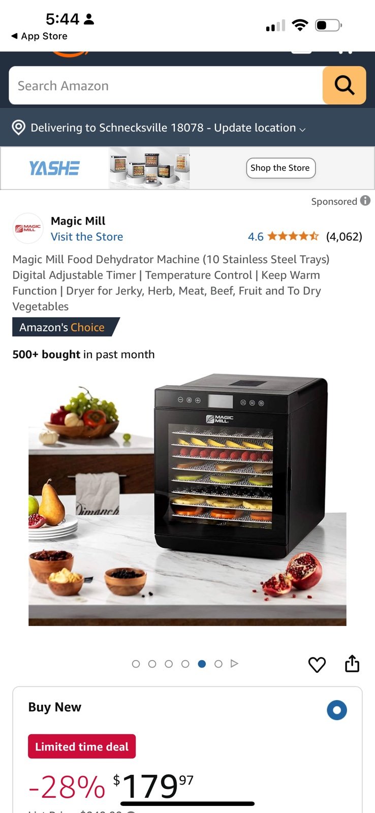 Magic Mill Food Dehydrator Machine (10 Stainless Steel Trays)