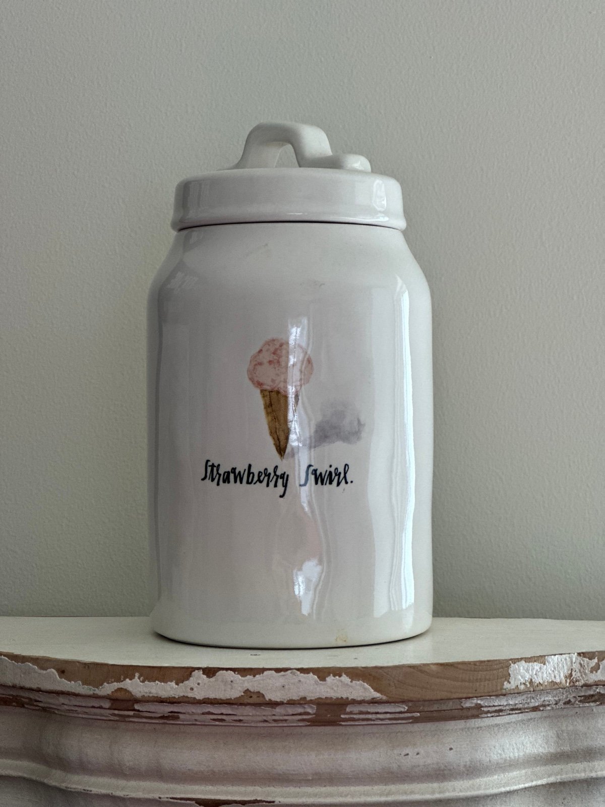 Rae Dunn Strawberry Swirl Canister