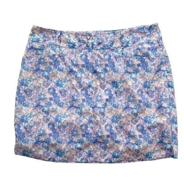 Adidas Athletic Skort Golf Tennis Skirt w Built in Shorts Floral Print size 8