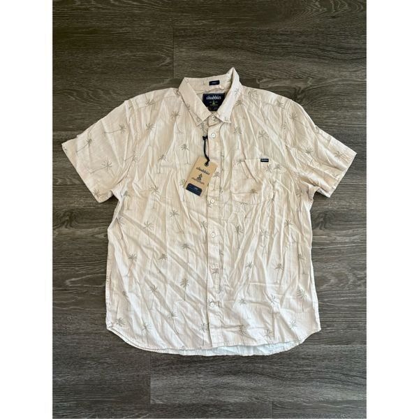 NWT Chubbies Men’s The Sands Of Time Slub Poplin Friday Shirt Size Large