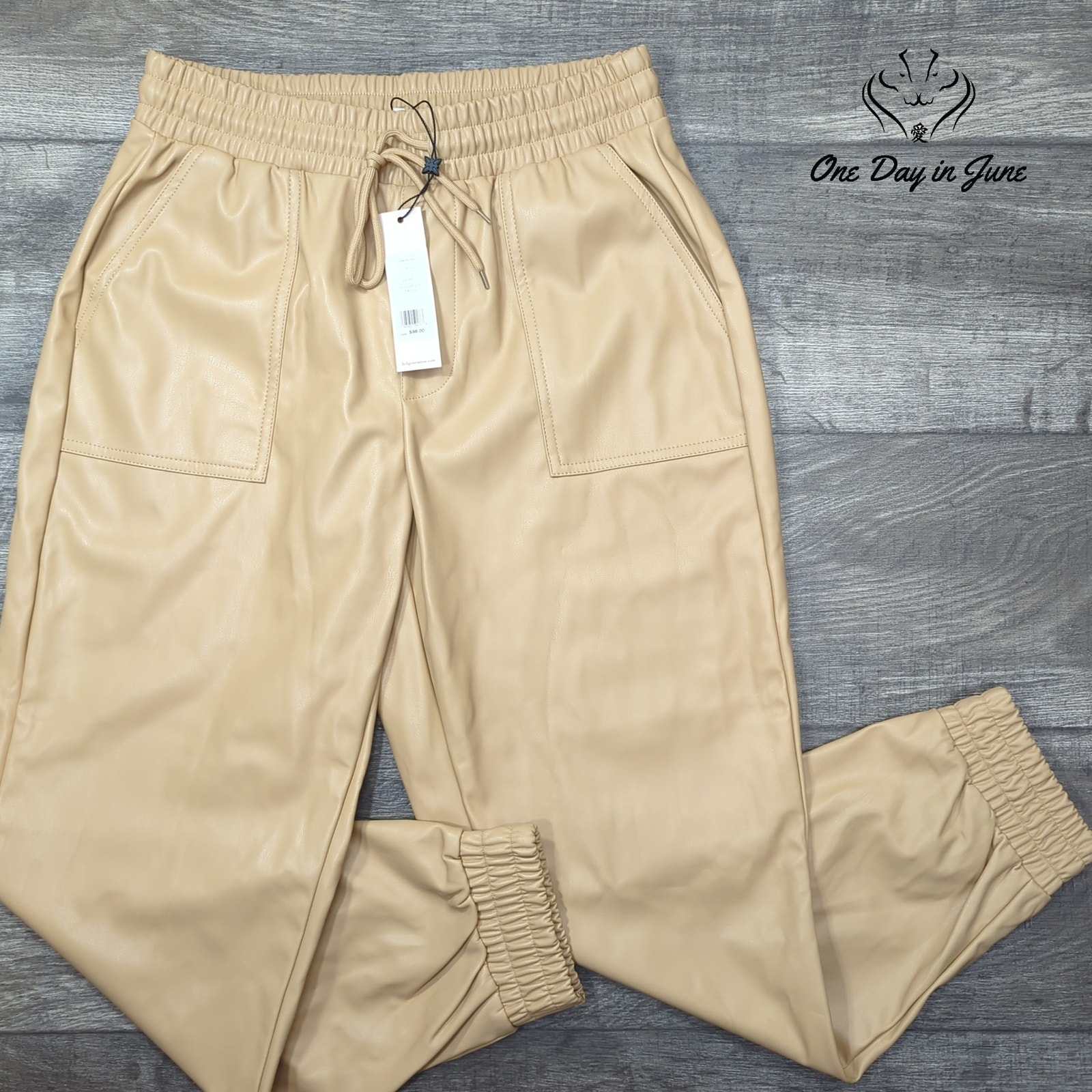 BCBGeneration Faux Leather Jogger Pants Size M