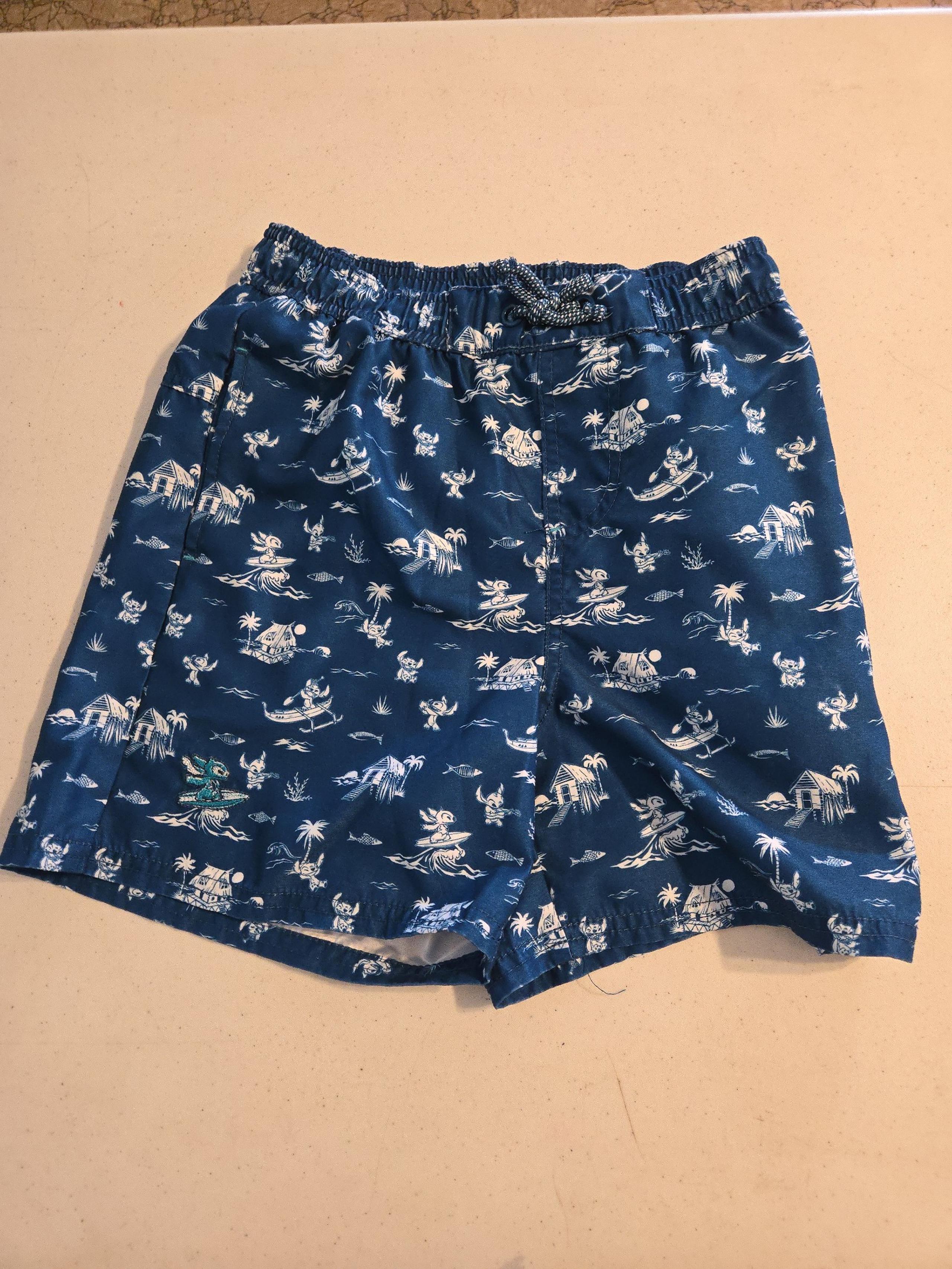 Disney Lilo and Stitch Blue Swim Trunks Size 11/12