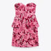 Zara Pink Floral Strapless Jacquard Mini Dress Bloggers Favorite Size Large