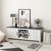 TV Stand for TVs up to 65 Media Console Center w/ Doors Cubbies Black