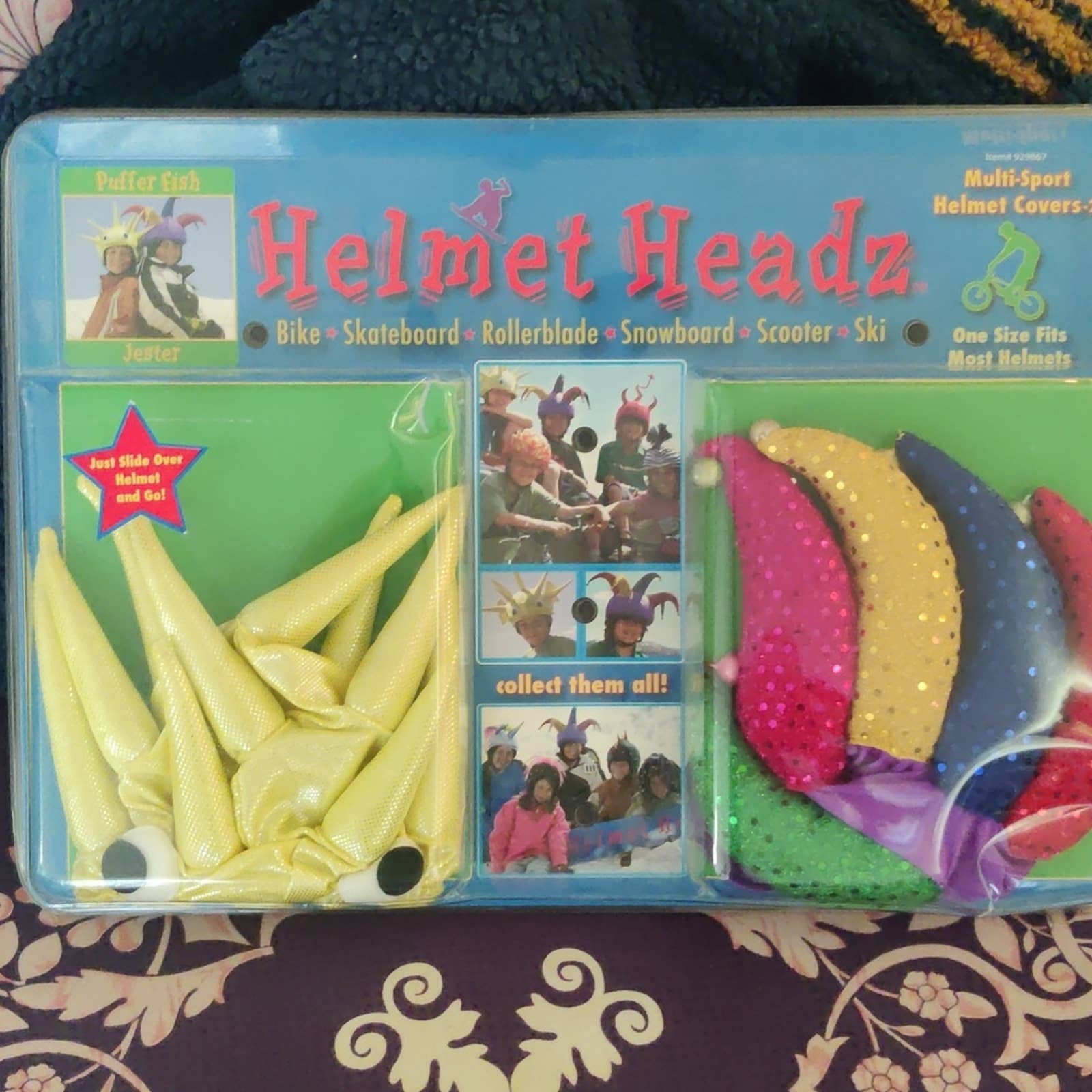 Helmet Covers Multi Sport Puffer Fish & Jester Bike Skate Helmet Headz