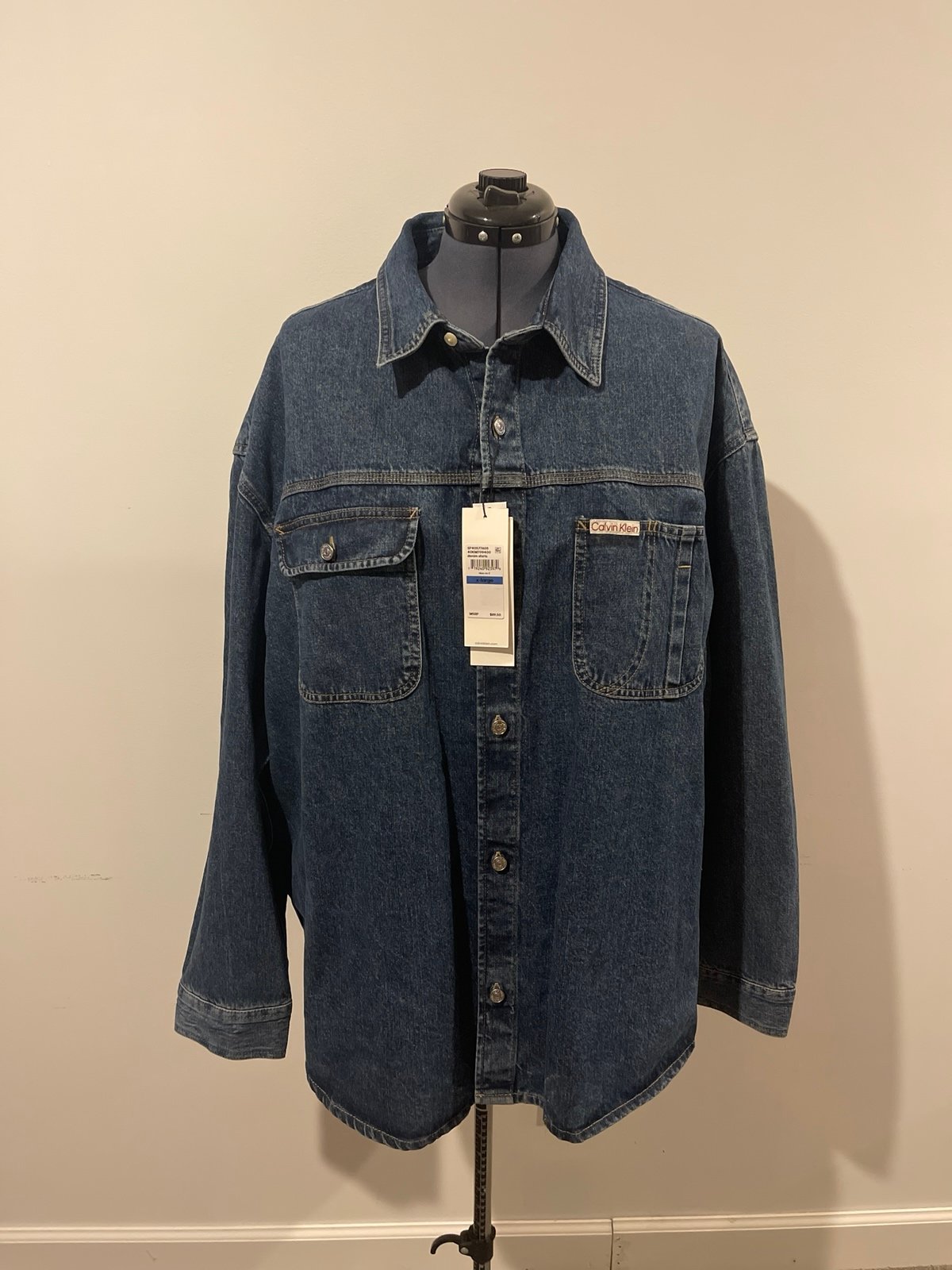 Calvin Klein blue Jean long sleeve shirt
