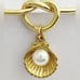 Pearl in Golden Clam Shell~ Oyster Scallop Seashell Mermaid Ocean Beach Bracelet