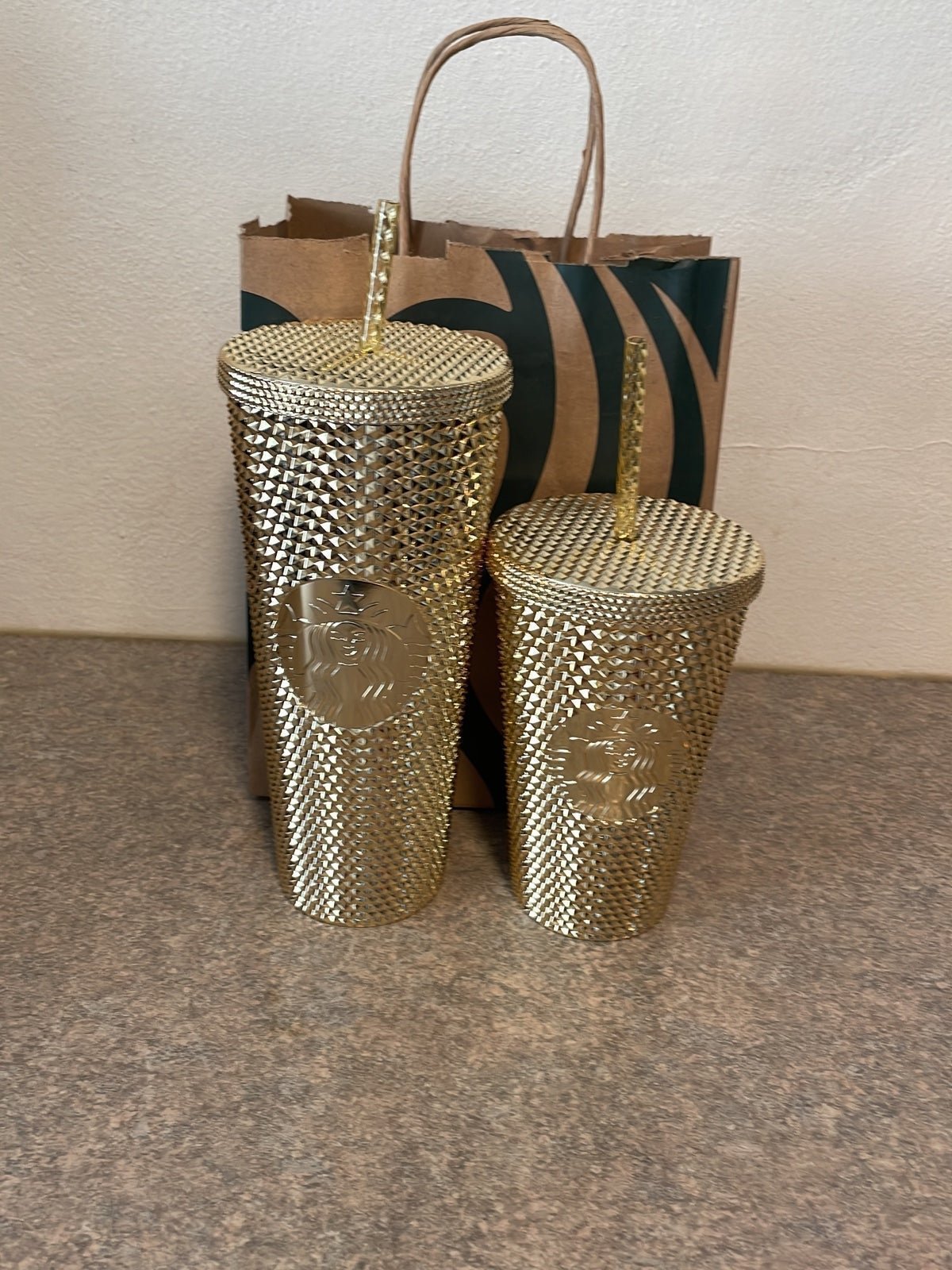 Starbucks shiny gold studded bling bundle