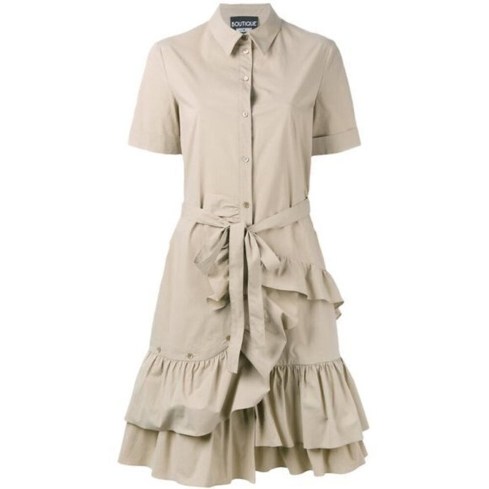 Boutique Moschino Ruffle Cotton Shirt Dress