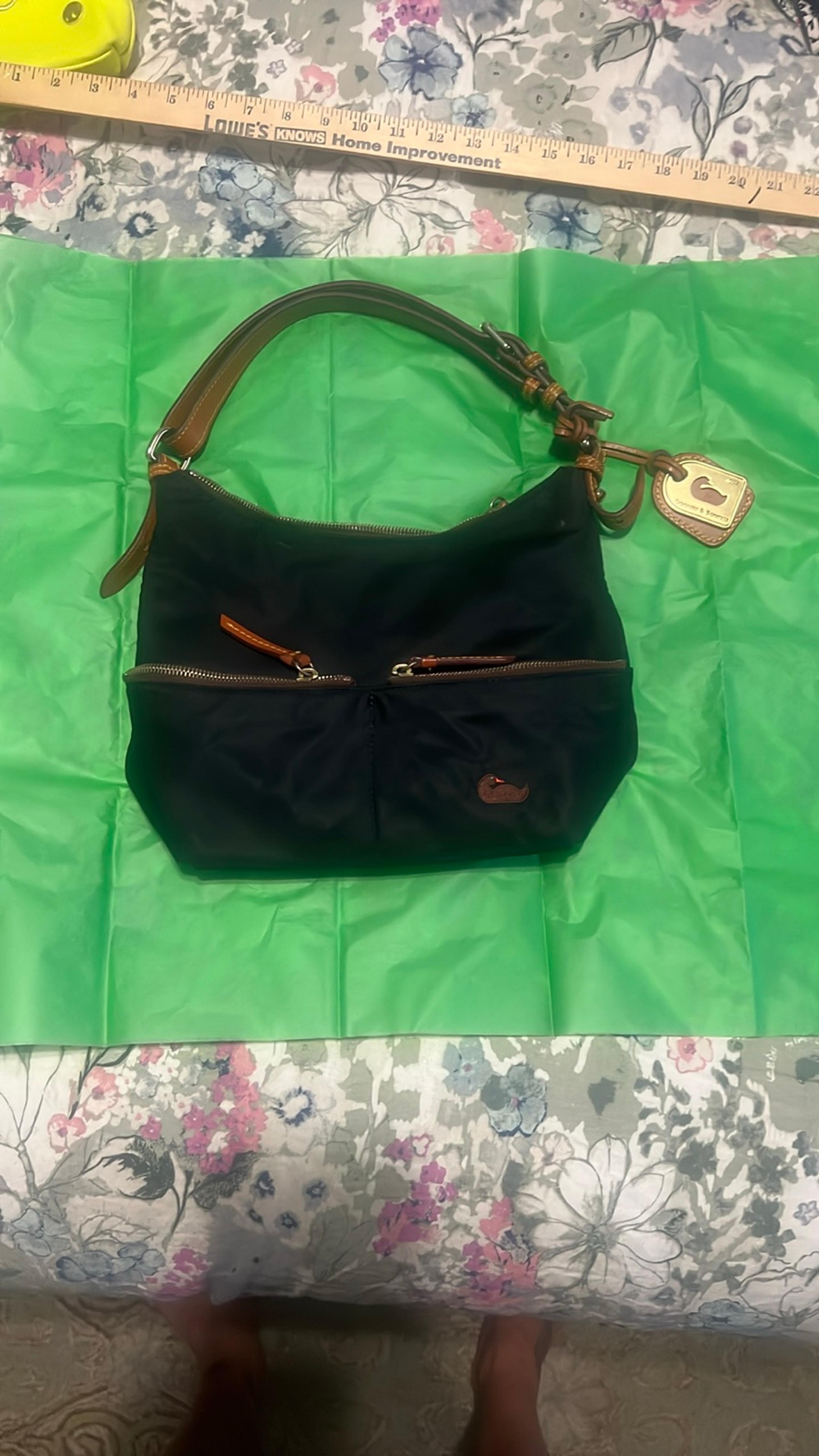 Dooney & Bourke Black and Brown Shoulder Bag