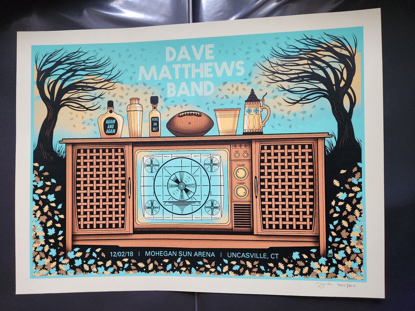 Dave Matthews Band Concert Poster, Uncasville CT 2018