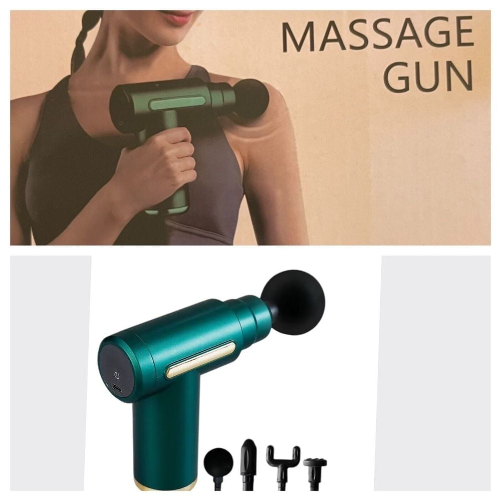 SMS Handheld Massage Gun Cordless USB Charge Multiple Heads Adjustable Intensity
