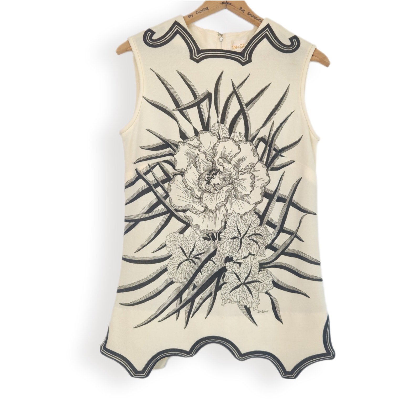 Mr Dino 60s Sleeveless Flower Print Tank Top Small-Medium