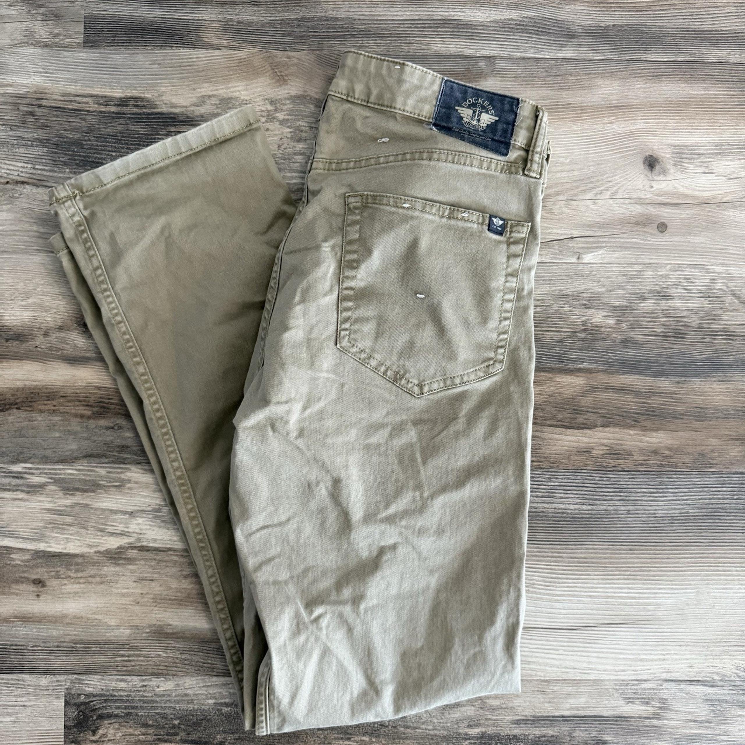 Dockers Straight Fit Khaki Pants Size 32 Men’s Casual Chinos Beige All Seasons