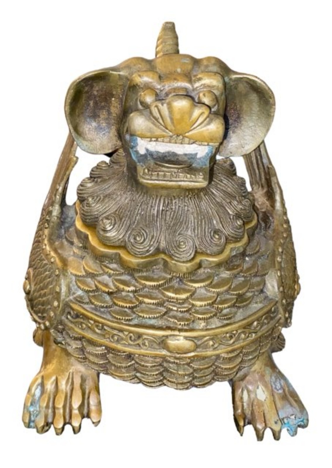 Chinese Antique Bronze Dragon Incense Burner