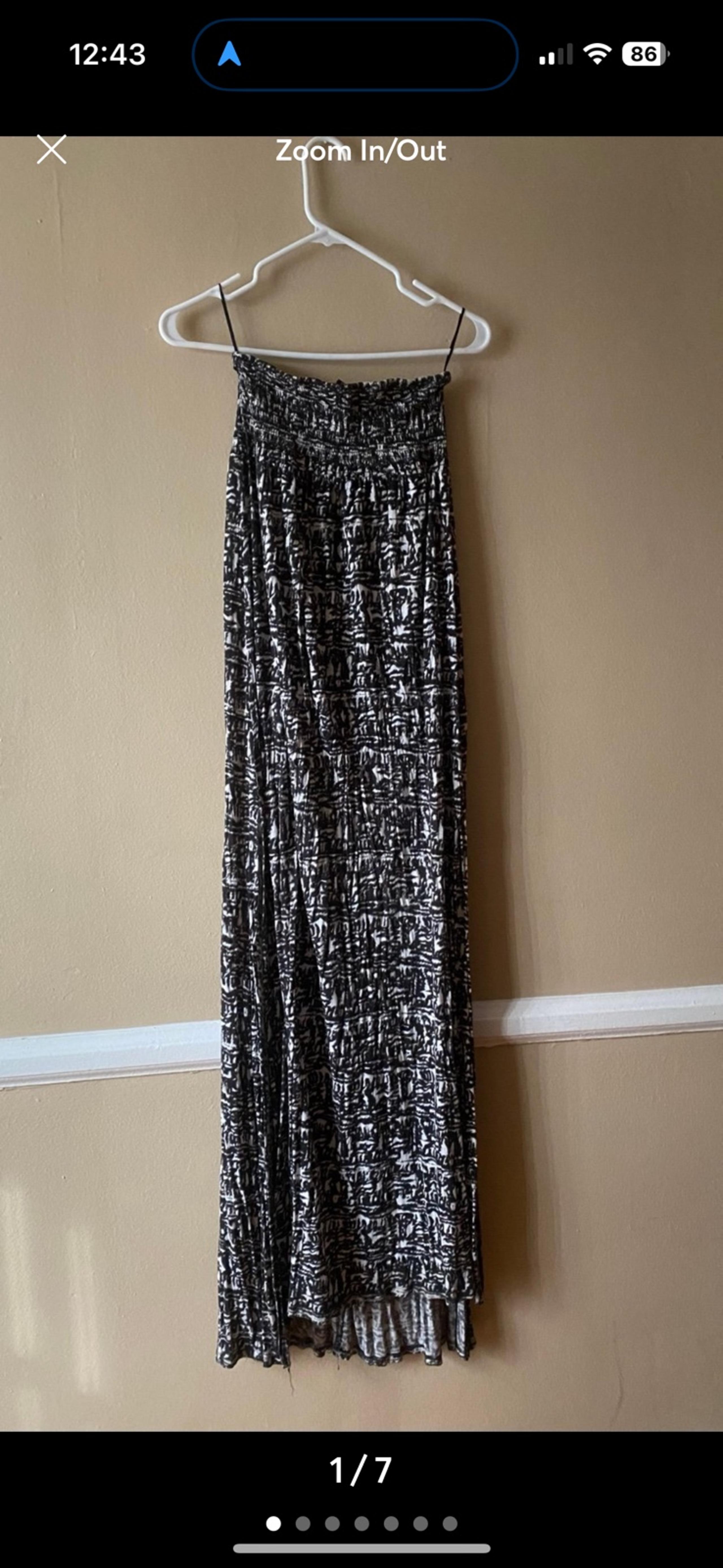 4/$16 Divided black and white maxi tube dress.