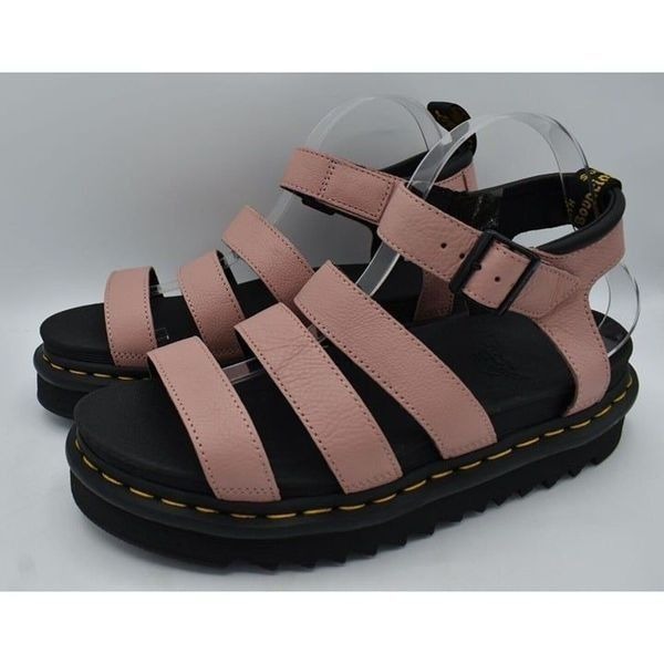 Dr Martens Womens Size 10 Blaire Peach Beige Leather Platform Sandals 17219