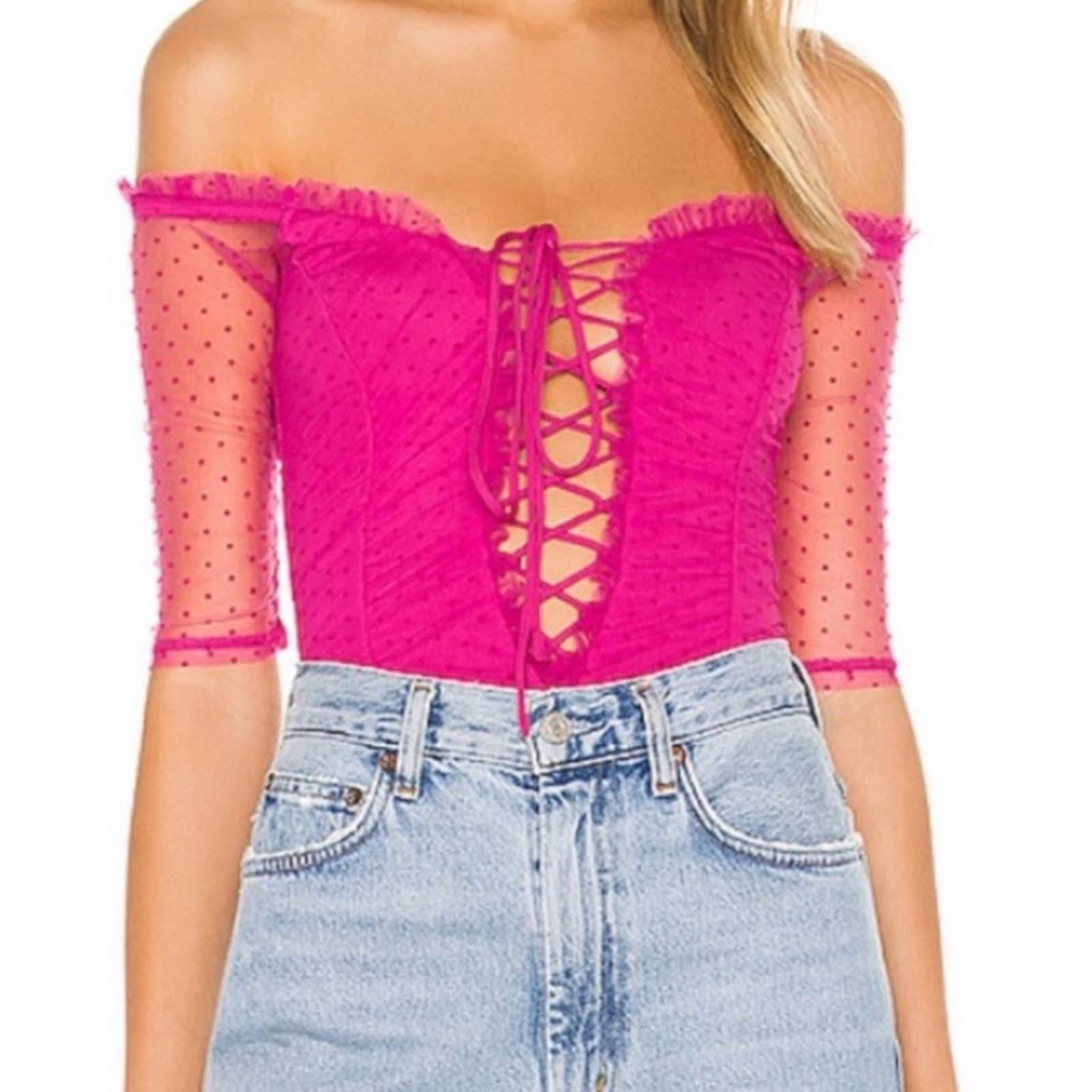 MAJORELLE top corset pink size small bodysuit