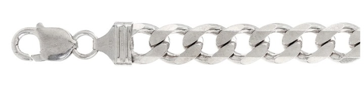 11MM Curb Chain .925 Solid Sterling Silver 24