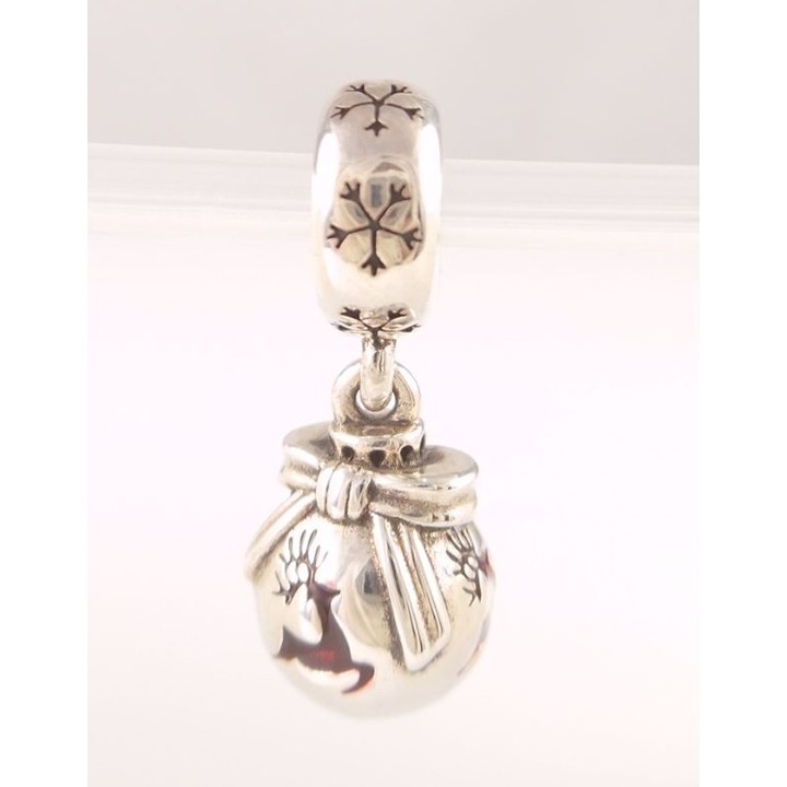 PRANCING REINDEER Authentic PANDORA Ornament Dangle Charm 791768EN07 NEW w POUCH
