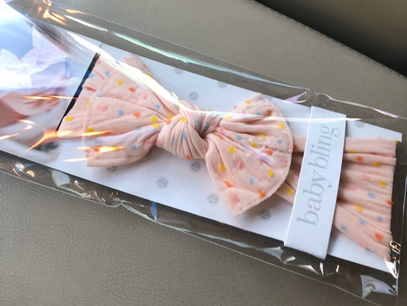 baby bling bow RAINBOW SHABBY