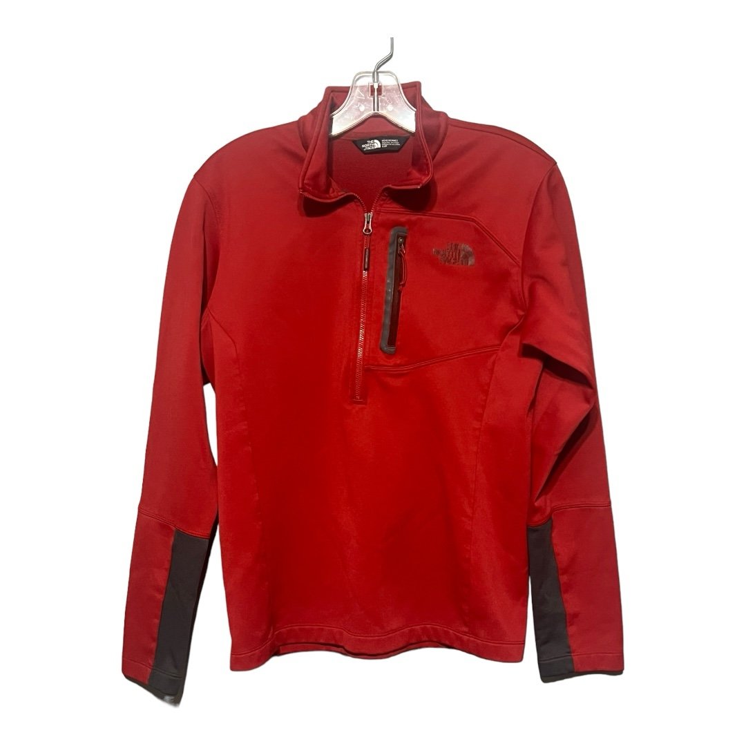The North Face Men’s Small 1/2 Zip Red Stretch Performance Pullover Jersey