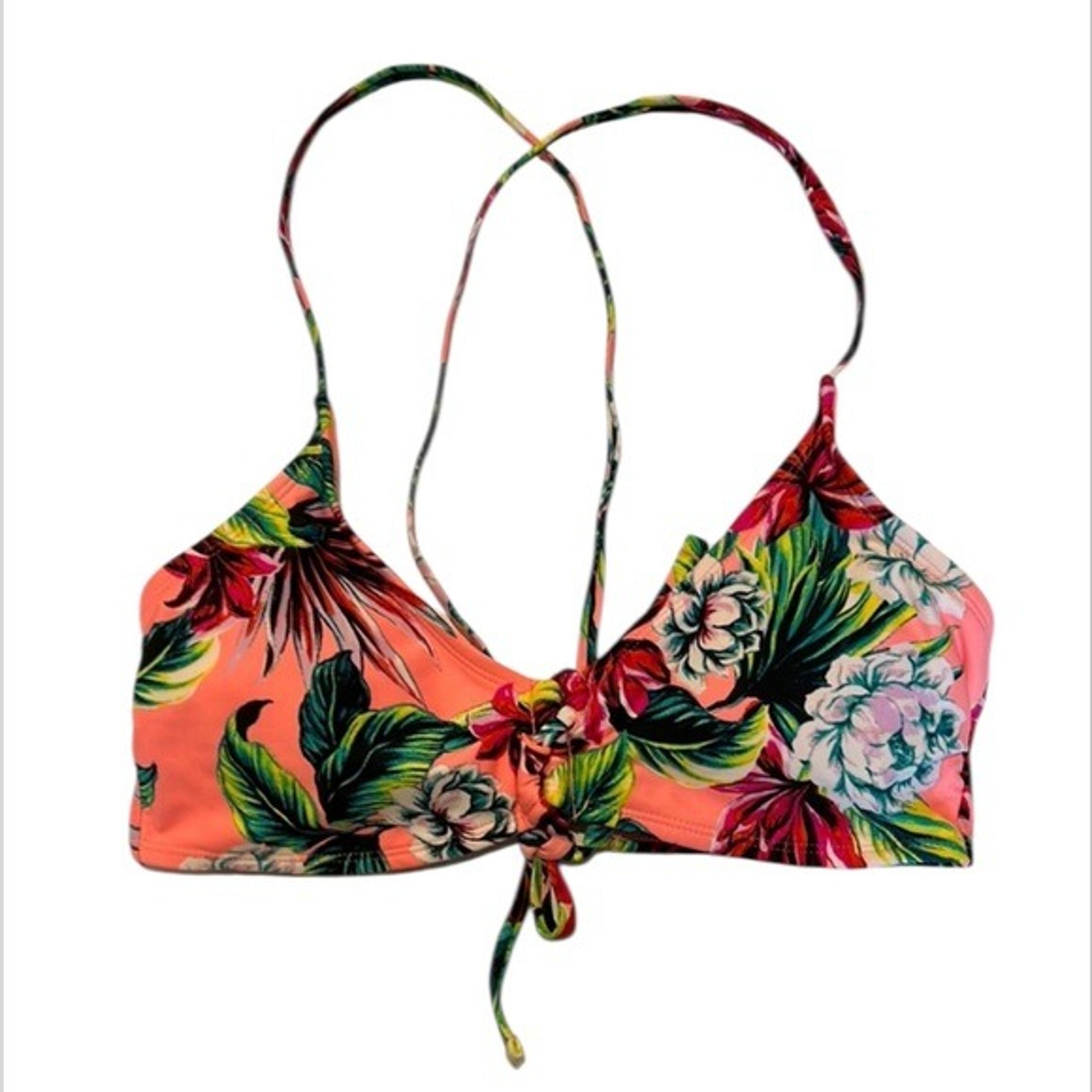 Xhilaration tropical floral print bikini swimsuit top size XL NWOT